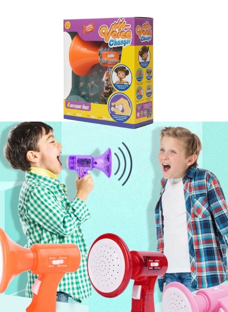 بريميم مسدس لعبة لتغيير الصوت للأطفال مع 4 مؤثرات صوتية - لعبة تمثيلية ممتعة للأطفال، جهاز تشغيل صوتي يعمل بالبطارية - Image 3